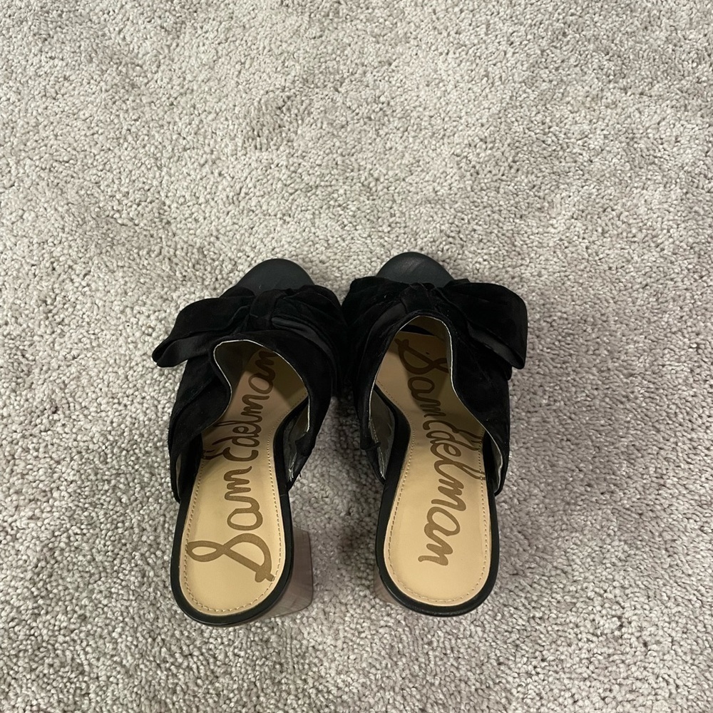 Sam Edelman Women’s Yumi Black Suede Heel Shoes - Picture 5 of 10
